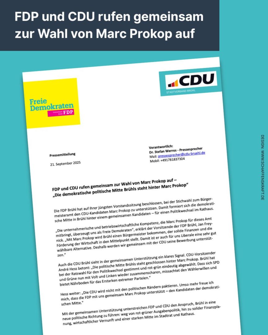 Wahlaufruf der FDP für Marc Prokop